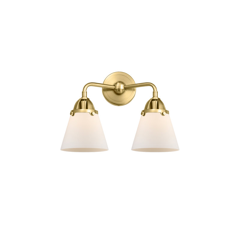 Shauna 2 - Light Vanity Light, Matte White, Incandescent, Satin Gold