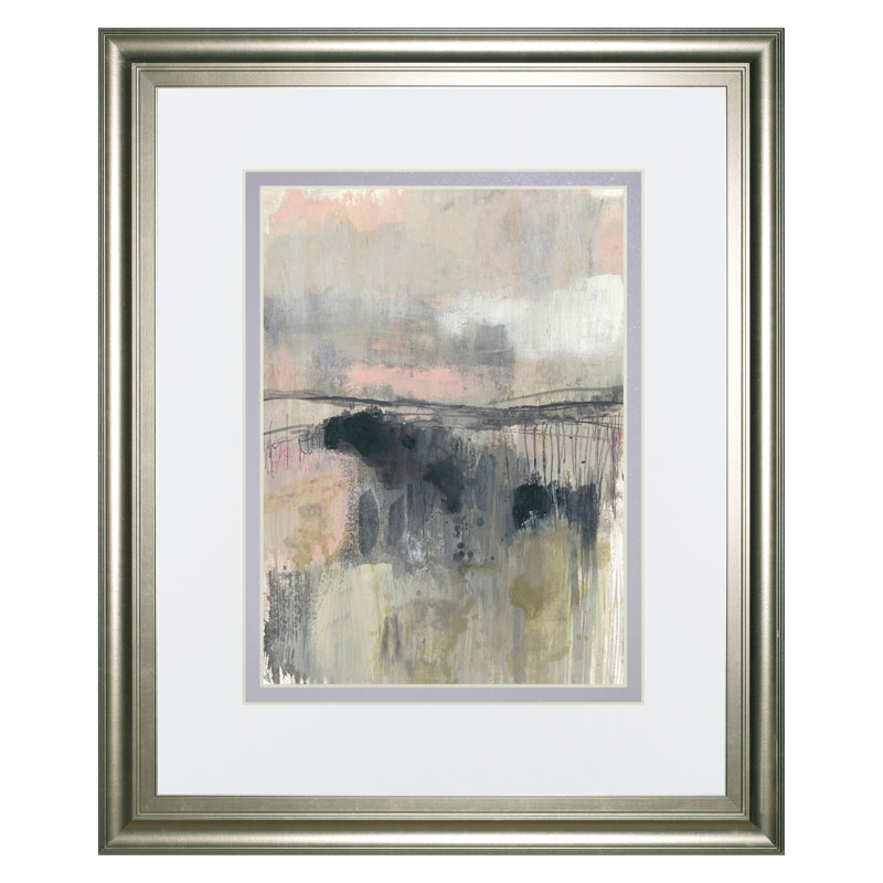 Blush Horizon II Wall Art - 34" x 40" - Silver Frame