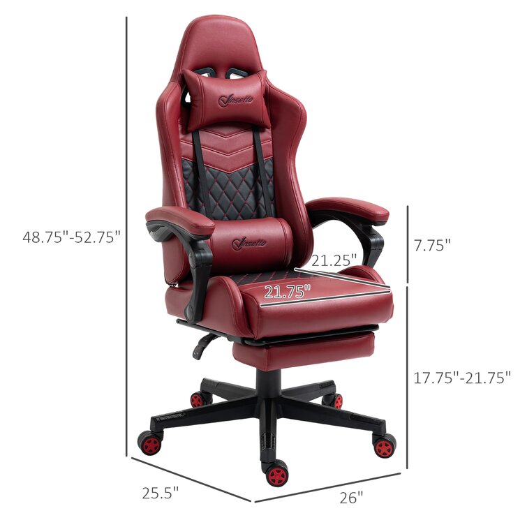 Costway Adjustable Swivel Office Chair with High Back and Flip-Up Arm for Home and Office-Red