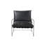 Fauteuil en cuir véritable noir vieilli de 28 pouces