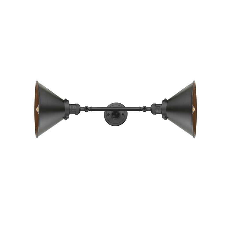Éclairage pour salle de bain 2 lumières Laux Vintage, Bronze huilé, Bronze huilé, Ampoule incandescente rétro de 60 watts