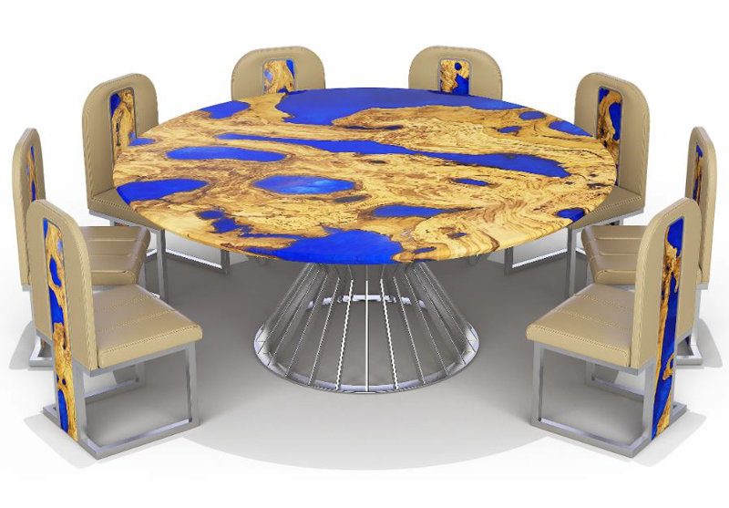 Amiata Round Dining Table, 83.9" W x 83.9" L
