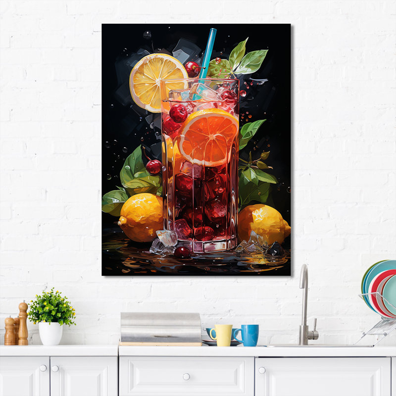 Carnaval des Caraïbes - Art mural cocktails, H 20 po x l 12 po x P 1 po