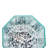 Aqua Blue Frosted Mercury Glass Octagonal Candle Holder-702557481