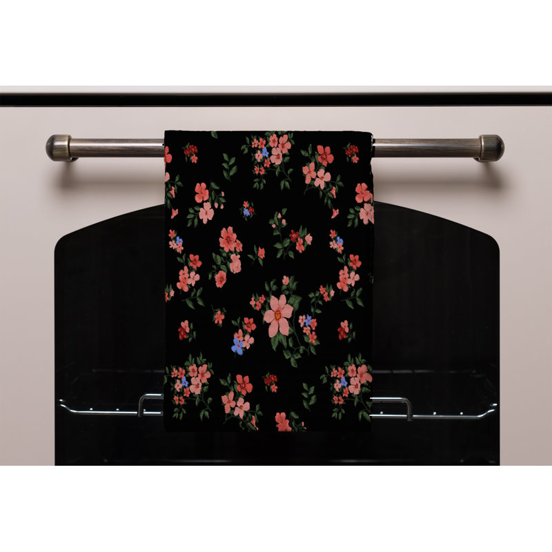 Cotton Floral Waffle Tea Towel Kitchen Towel
