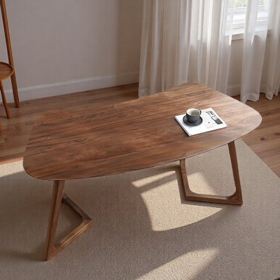 Bureau moderne en bois de noyer clair et luxueux