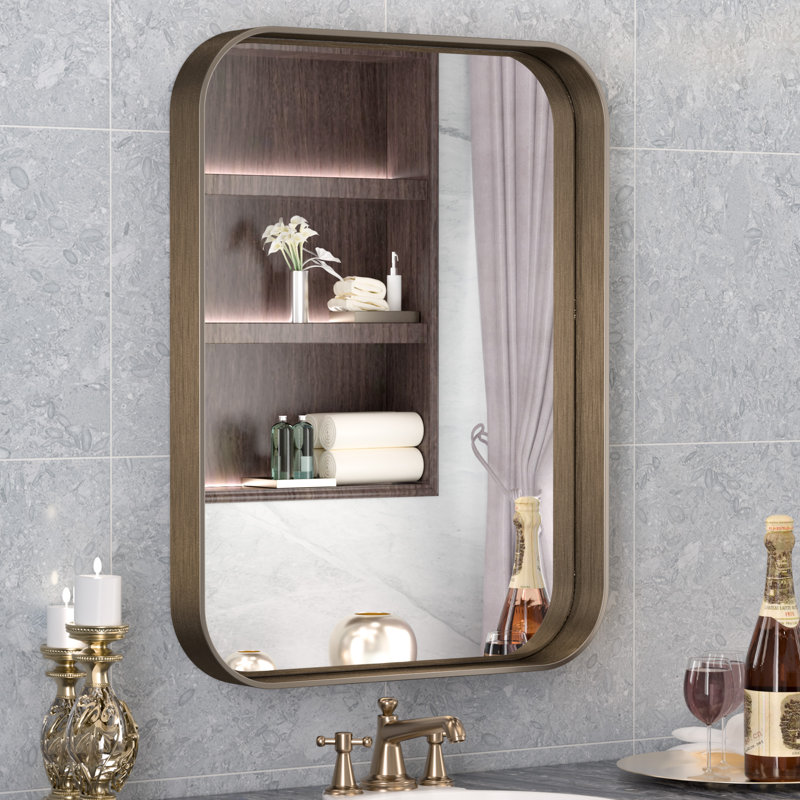 Miroir d'appoint Tyro, Bronze, 24 po x 18 po, Rectangulaire