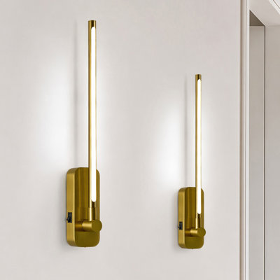 Modern Rechargeable Integrated LED Wall Sconce, 360° Swivel Dimmable Cordless Lamp