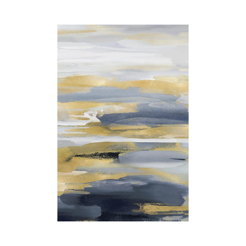 Intuition Blue And Gold II by Jackie Hanson - Wrapped Canvas Print, 66.04 cm H x 45.72 cm W x 3.175 cm D