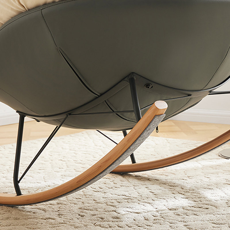 Chaise berçante ergonomique à structure en métal, Noir / Beige