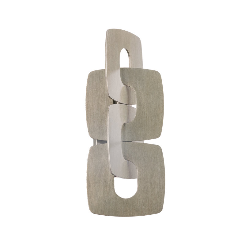 Trentino Wall Sconce in Stria Leaf, Silver