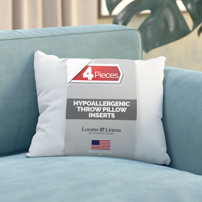 Looms & Linens Decorative Square Throw Pillow Inserts for Couch