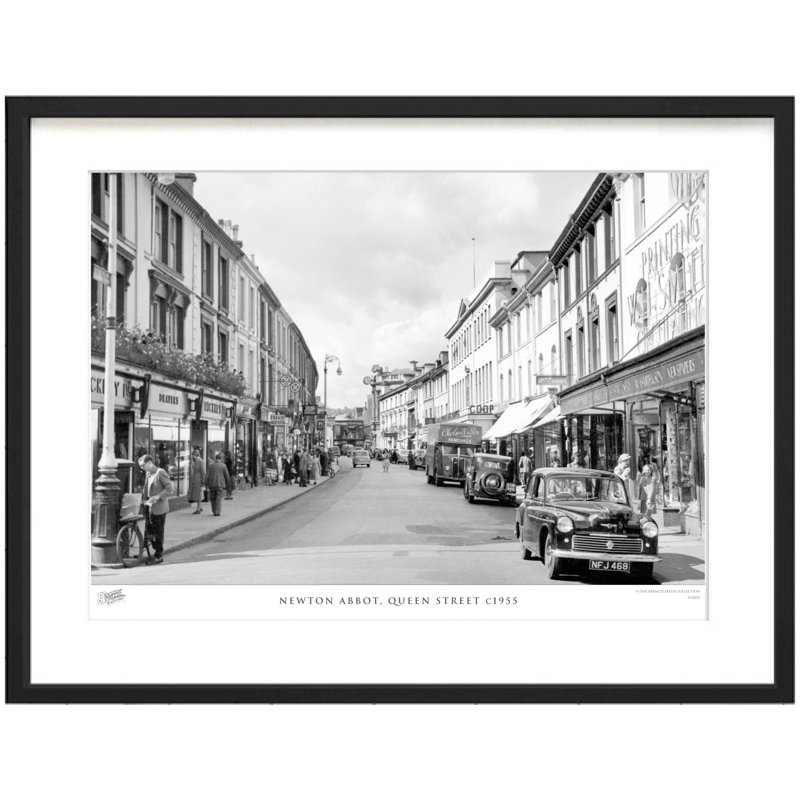 Newton Abbot, Queen Street C1955 by Francis Frith - Single Picture Frame Print, 28cm H x 36cm W x 2.3cm D
