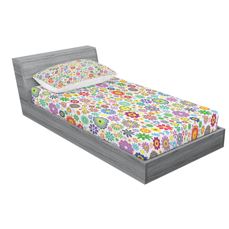 Microfiber Floral Sheet Set, Twin XL Sheet Set + Fitted Sheet + 1 Pillowcase, Black Floral