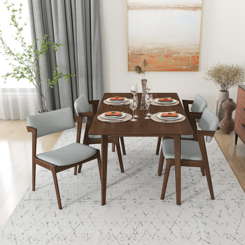 Holna 4 - Person Solid Wood Solid Wood Top Four Leg Dining Set