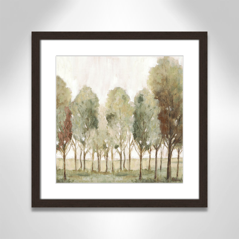 «Silent Fall I Print» par Eva Watts, Noyer à grain ouvert, Imprimé mat, L 17 po x H 17 po