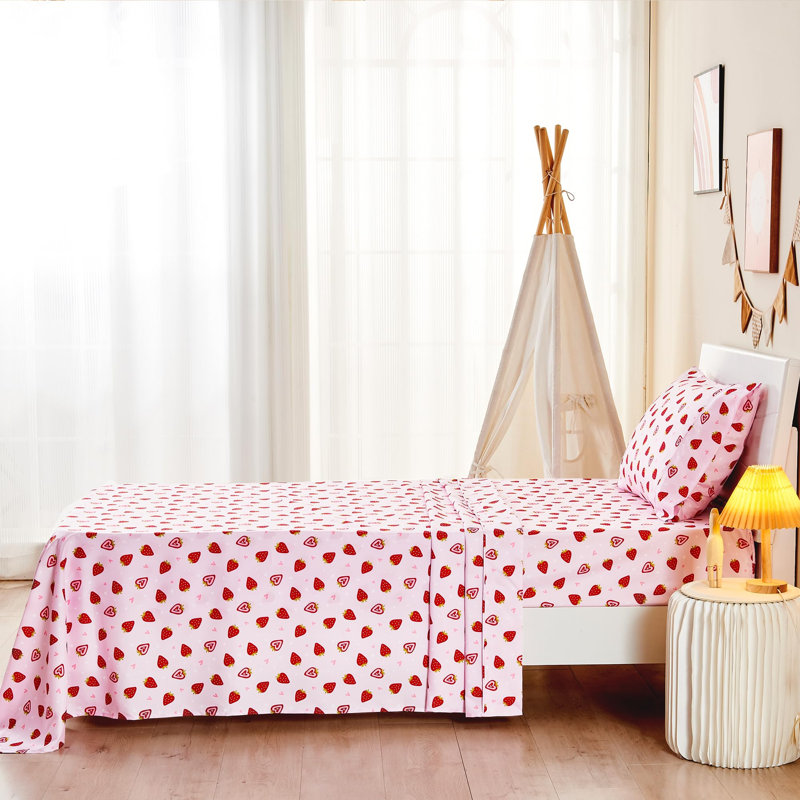 Ensemble de draps pour enfant Viviland, Double, Rose