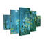 Ensemble de 5 panneaux muraux - Jennifer Taylor Art «Midnight Dream Teal Green», art mural sur toile pour le salon, la chambre à coucher ou le bureau 