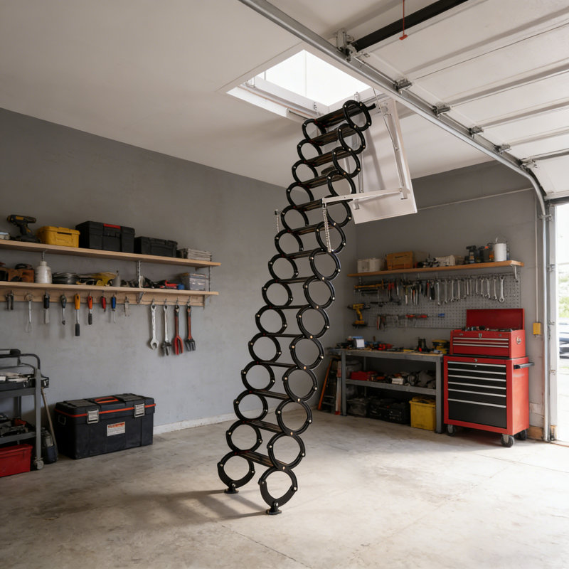 Échelle de grenier électrique 11,8 pi avec télécommande pour loft et maison