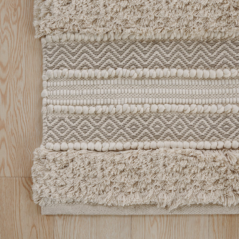 Woven Texture Stripe Bath Rug 20X32"
