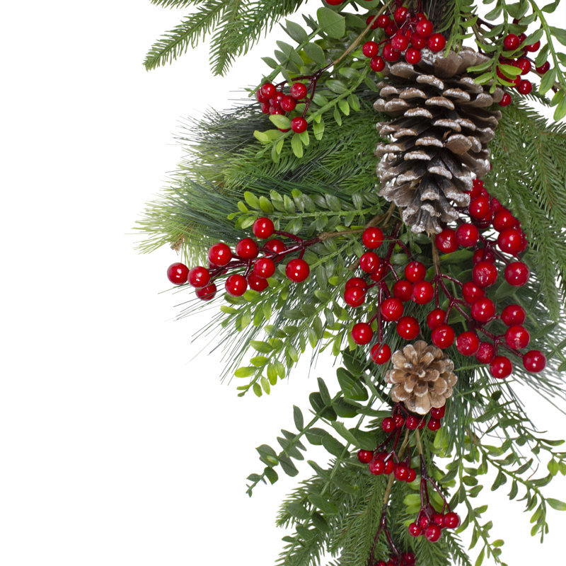28" Eucalyptus Pine Cone Artificial Christmas Swag