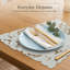 Ensemble de 6 napperons rectangulaires Corda gris clair avec broderie rétro pour un élégant décor de table de Noël