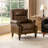 Topi Genuine Leather Manual Recliner with Wingback Design-1444722215