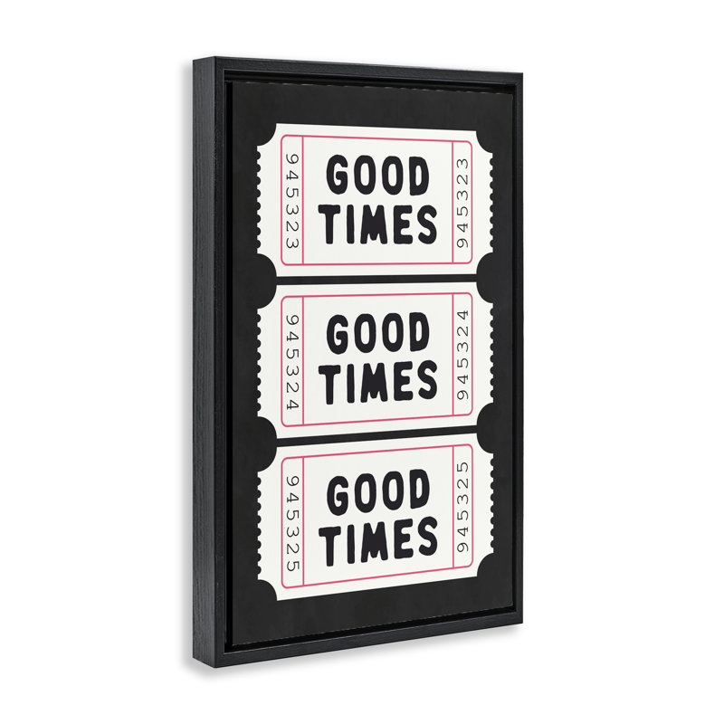 Bons bons moments sur cadre flottant noir, design avec lettres et doublure, Cadre flottant noir de jais, H 25 po x l 17 po