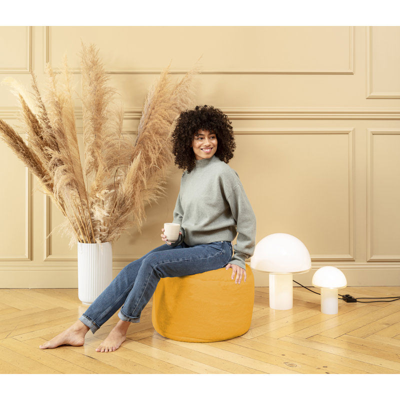 Pouf / coussin pouf Dotcom Softy Plush, Similifourrure jaune
