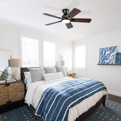 Ventilateur de plafond standard à DEL 5 pales de 42 po avec télécommande et ensemble d'éclairage pour salon