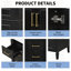 Élégant meuble-lavabo simple noir avec 4 tiroirs, 2 portes, une tablette réglable et un lavabo en céramique pour les salles de bain modernes-570692152