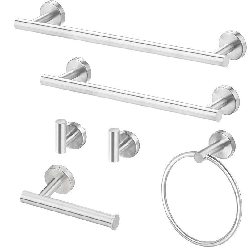 6 - Piece Bathroom Hardware Set, Brushed Nickel