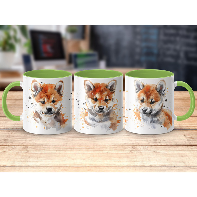 Ceramic Coffee Mug, Light Green, 3