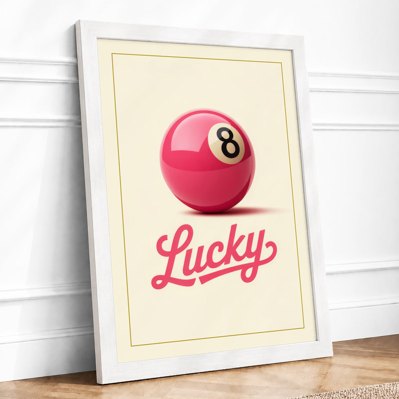 Lucky Number Eight Retro - Framed Print, A4 - 29.7 x 21.0 cm, White