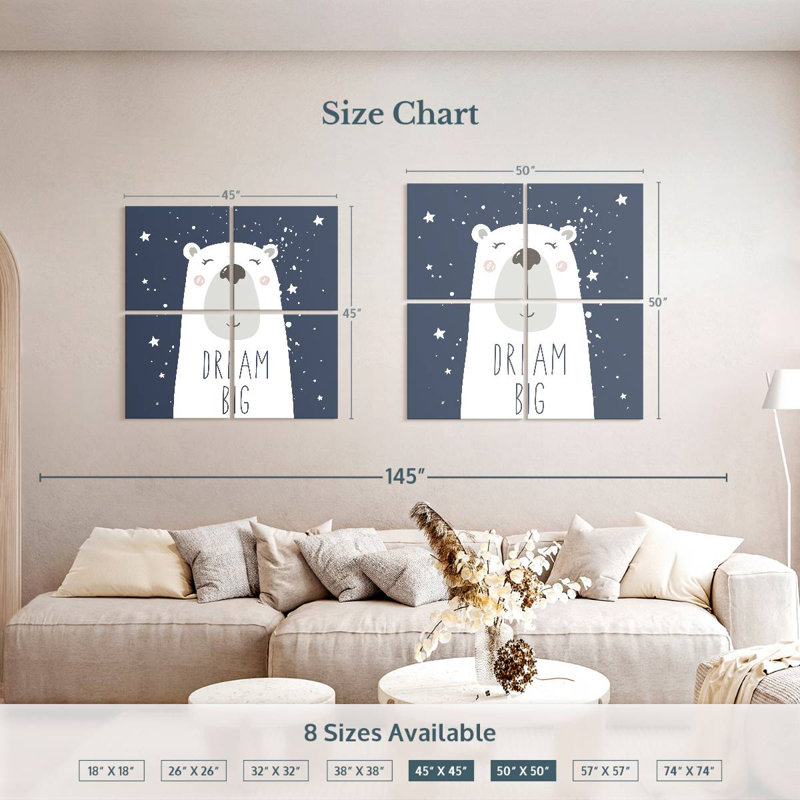 Ashelle Dream Big Bear, typographie, H 50 po x l 50 po