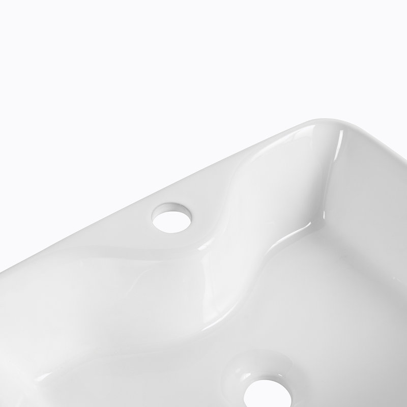 Lavabo de salle de bain rectangulaire en céramique
