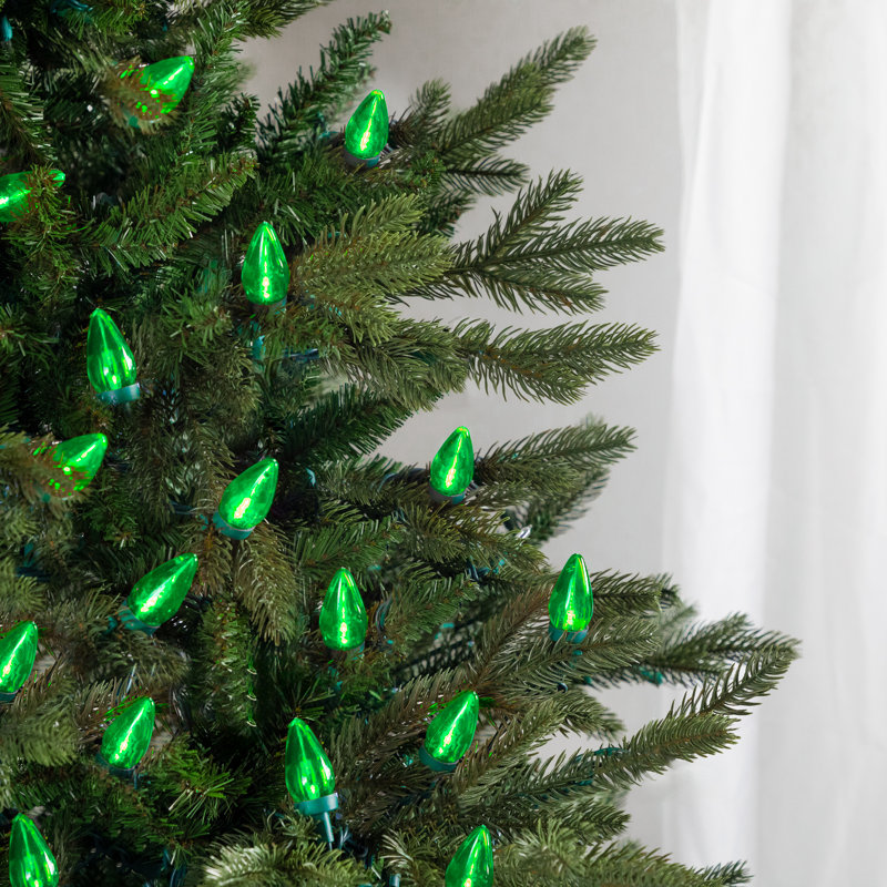 25 LED C7 Christmas Light Set, Green