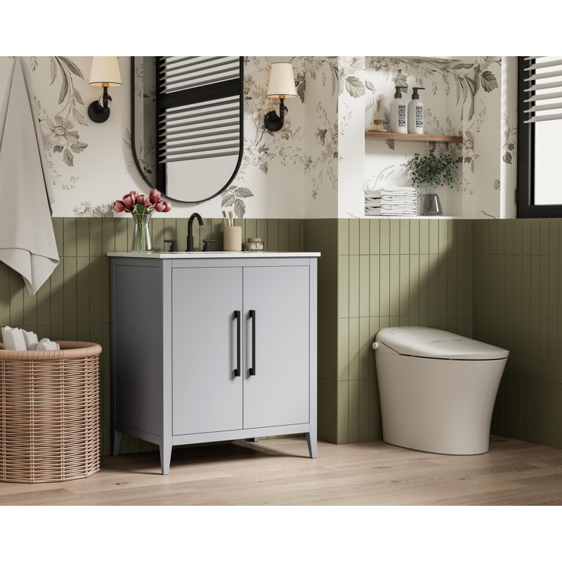 30 Inch Single Bathroom Vanity, Gray