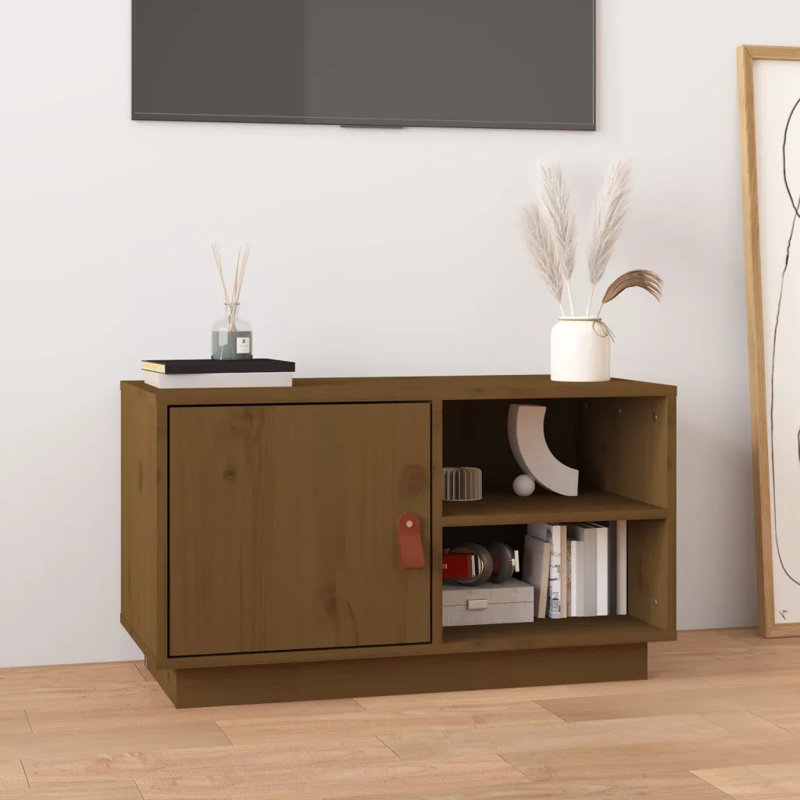 Karsson Unfinished TV Stand for TVs up to 32", Honey Brown