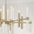 34.75" W x 20" H 8-Light Chandelier in Matte Brass with Real White Marble Rods