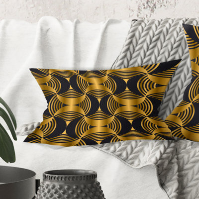 Motif moderne de style Art déco - Coussin décoratif imprimé Mid-Century