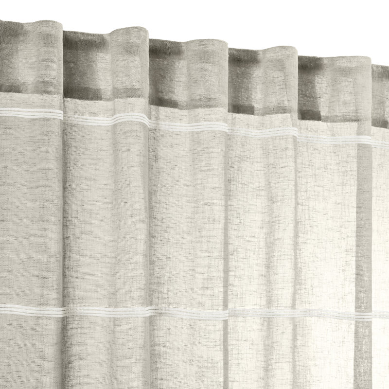 Natural Faux Linen Semi-Sheer Rod Pocket Back Tab Curtain Panel 55" x 96"