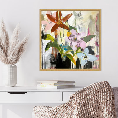 "Floral Composition 1" par Burton, reproduction d'art sur toile encadrée