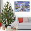 Reproduction d'art encadré sur toile, peinture de Noël, ville de neige, décoration pour cadeau de Noël, bureau, salle à manger, salon, salle de bain, décoration de chambre à coucher prête à être accrochée sur toile-667638916