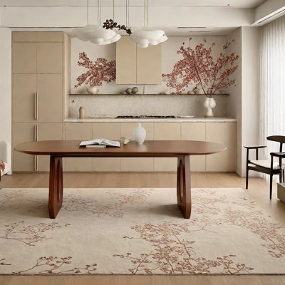 Solid wood oval practical dining table