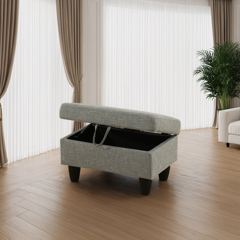 Repose-pieds en flanelle avec rangement, Gris