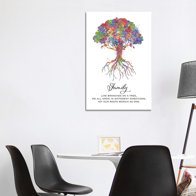«Trees Family Quote» par Genefy Art - impression sur toile tendue, H 40 po x l 26 po x P 1,5 po