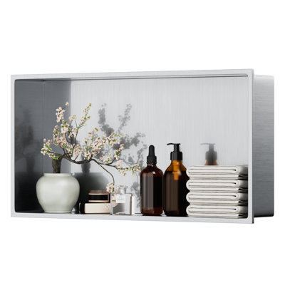 Eclat Brushed Nickel 24 In. W X 12 In. H X 4 In. D Shower Niche