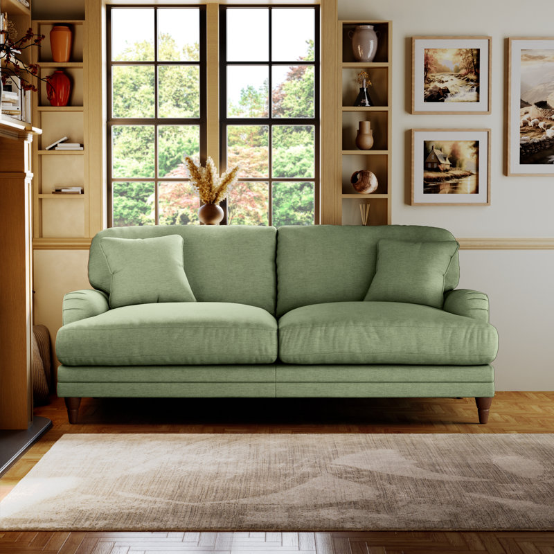 Adaku 3 Seater Sofa , Burnished Beech, Tropical Green