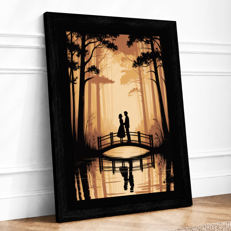 Couple by Still Water Romantic 1 Piece Single Picture Frame Wall Art, A2 - 59.4 x 42.0 cm, Black